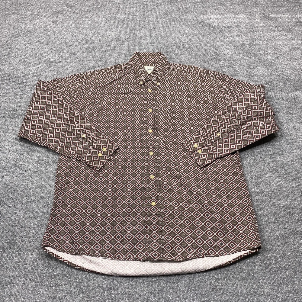 Vintage Supreme Shirt Mens Medium Red Geometric Long Sleeve Button